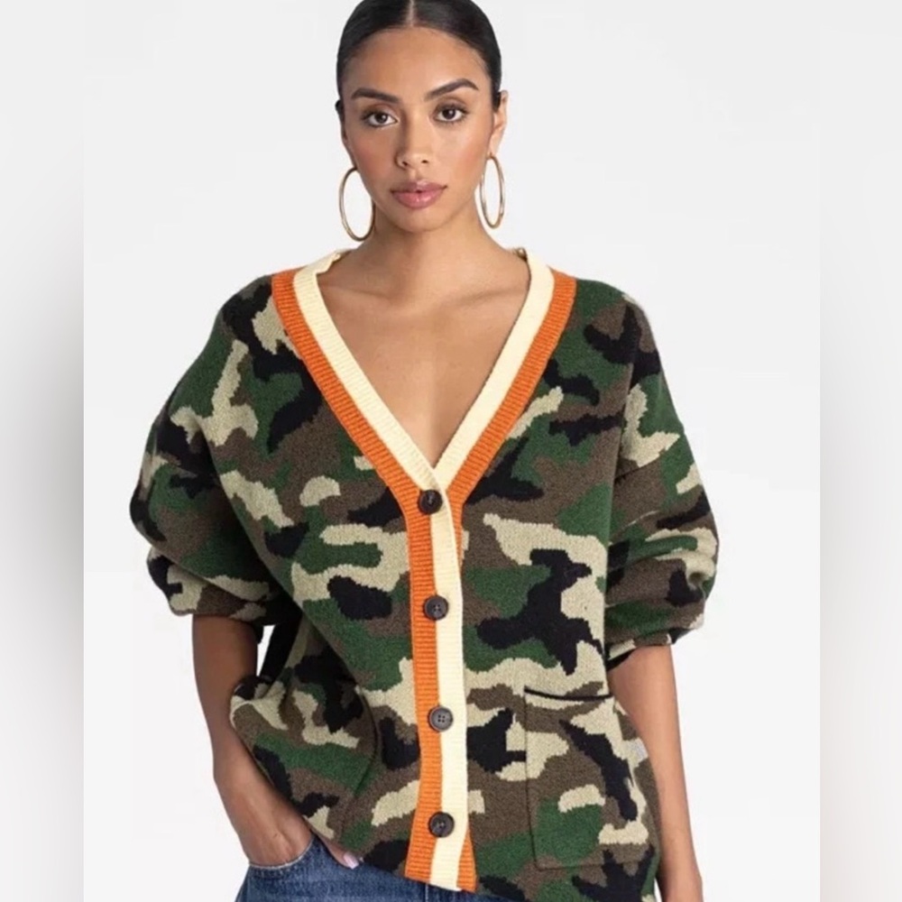KBB by KAHLANA Women's 'The Slouchy Cardigan' - Olive Camo NEW! SOLD OUT!!!!